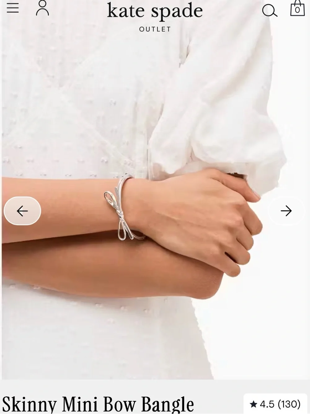 Kate Spade SKINNY MINI BOW BANGLE Bracelet - Picture 2 of 8